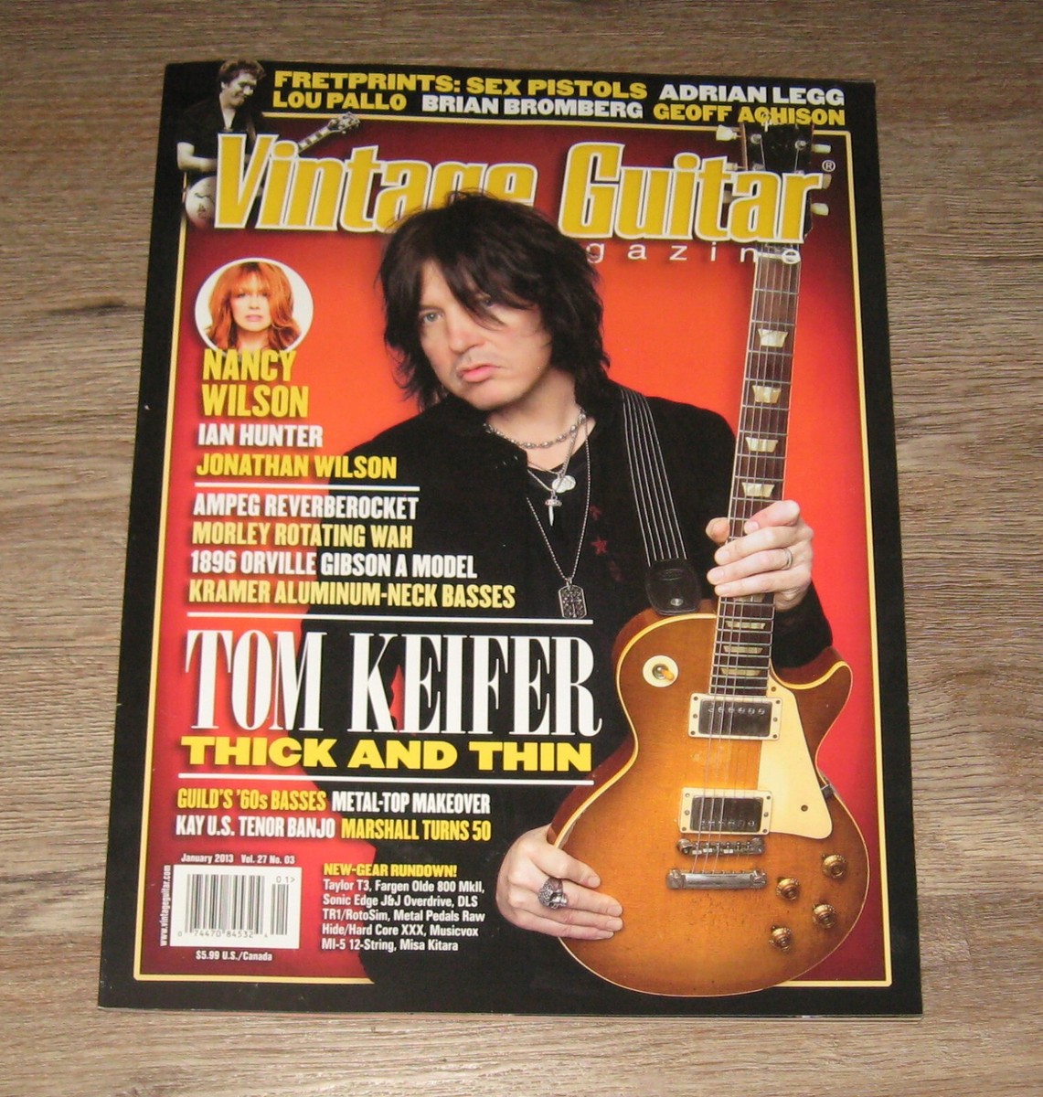 Vintage Guitar 2013 magazine TOM KEIFER Nancy Wilson ADRIAN LEGG