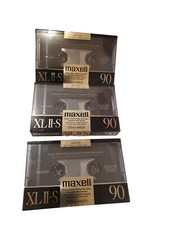 3 Maxell XL II-S 90 Blank Audio Cassette,Super Silent-Phase Accuracy. Japan.