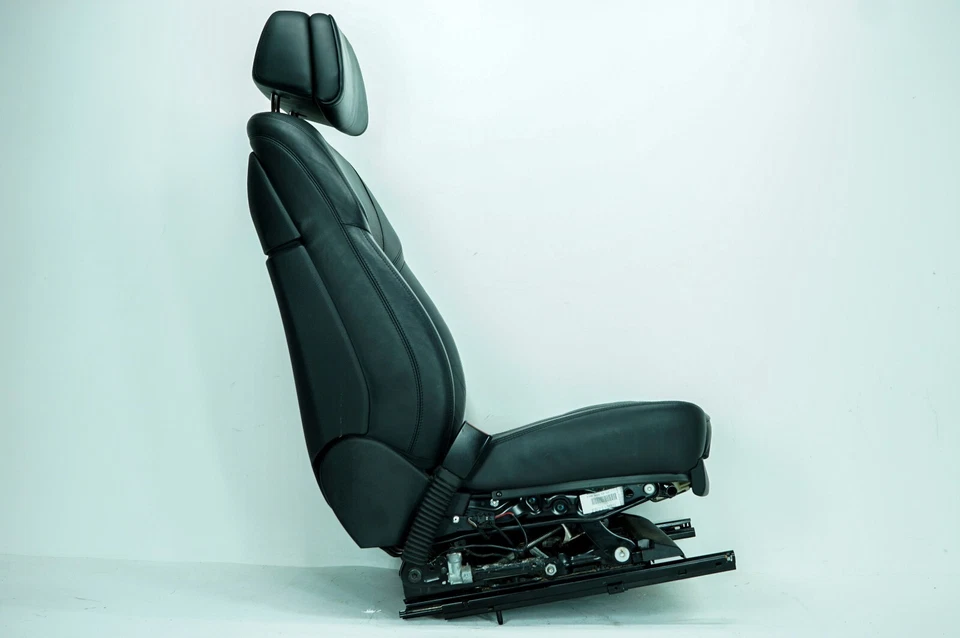 09-15 BMW 750i xDrive OEM asiento del conductor delantero izquierdo con reposacabezas cuero negro 5112 Foto 2 de 4