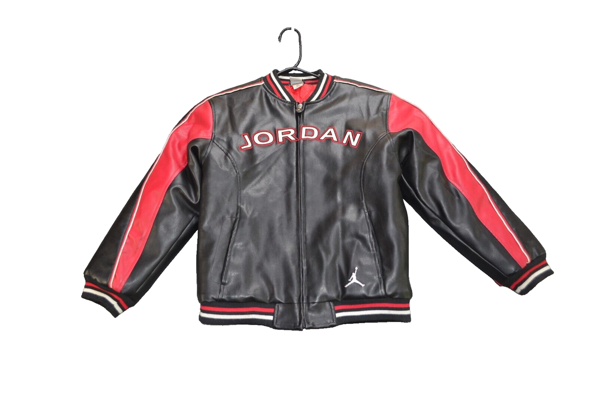 Vintage Air Jordan 23 Faux Leather Varsity Bomber Jacket Vintage Air Jordan 23 Faux Leather Varsity Bomber Jacket