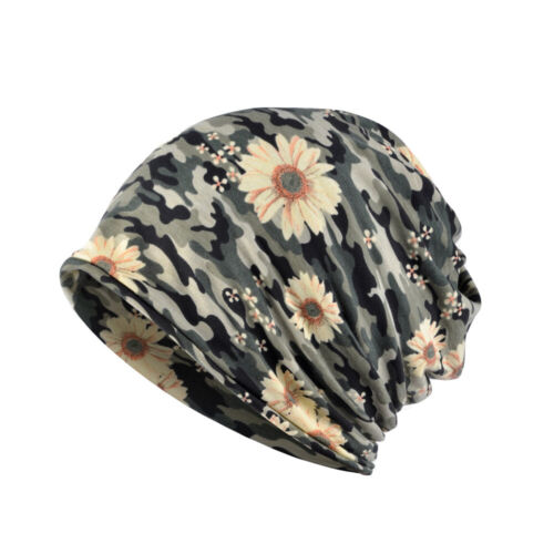 Ladies Women Fashion Beanie Flower Hat Camouflage Multi-Use Neck Scarf Hats Cap - Picture 12 of 12