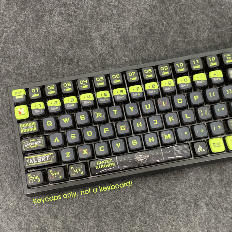 Ghost Runner PBT Keycaps Set Clear SAX Profile for Cherry MX Mechanical Keyboard