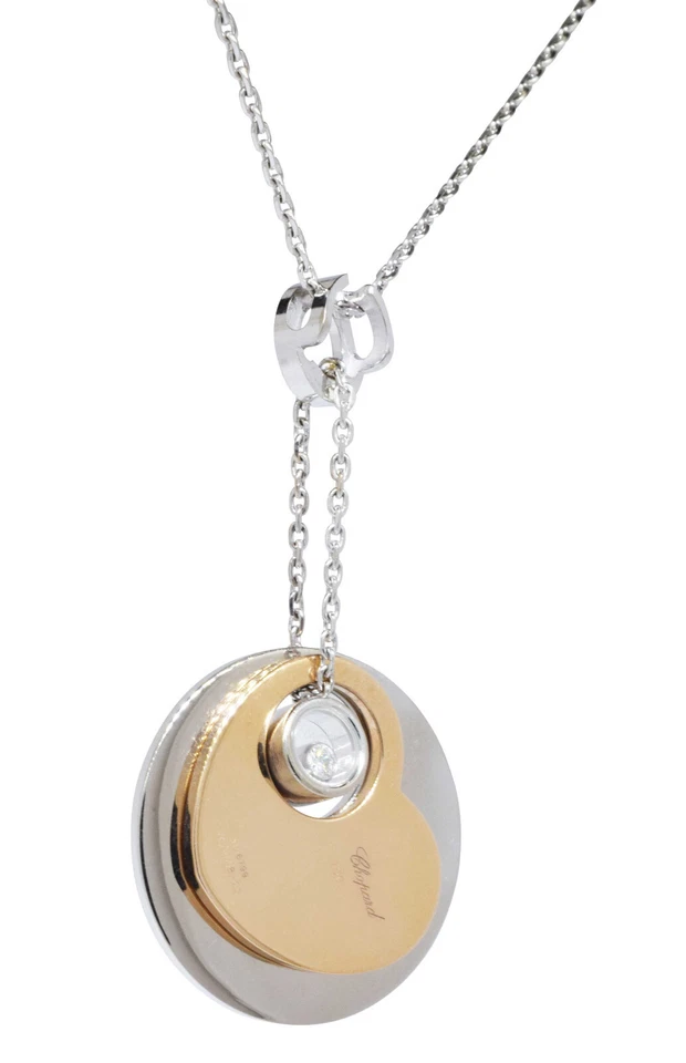 Colgante Chopard Happy Diamond Love oro blanco de 18 k y oro rosa con caja 79/6558-20 Foto 3 de 4