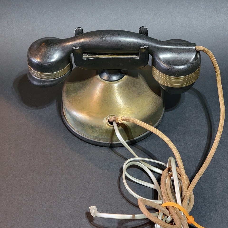 Antique Monophone American Electric Co. Inc Round Brass Base Telephone ...