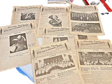 Newsletters 8 Tonette News Sheet Music Lyons Band Instrument Vintage 1939 Paper