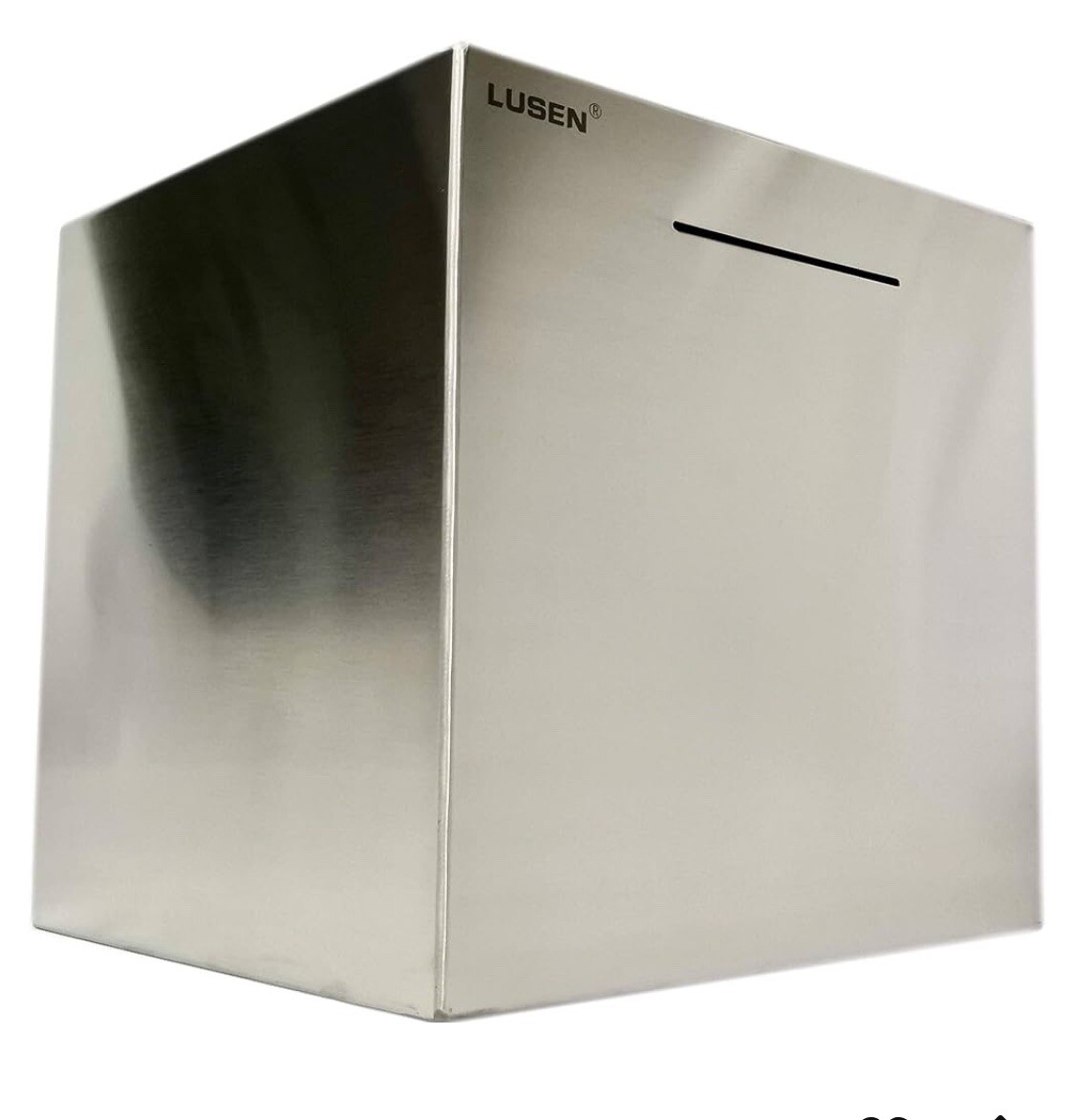 S L1200 Lusen Stainless Steel Safe Piggy Bank, Safe Box Money Savings Bank 8”X8”X8”