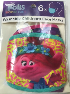 Trolls FACE MASK KIDS Dreamworks World Tour School Supplies Party Washable