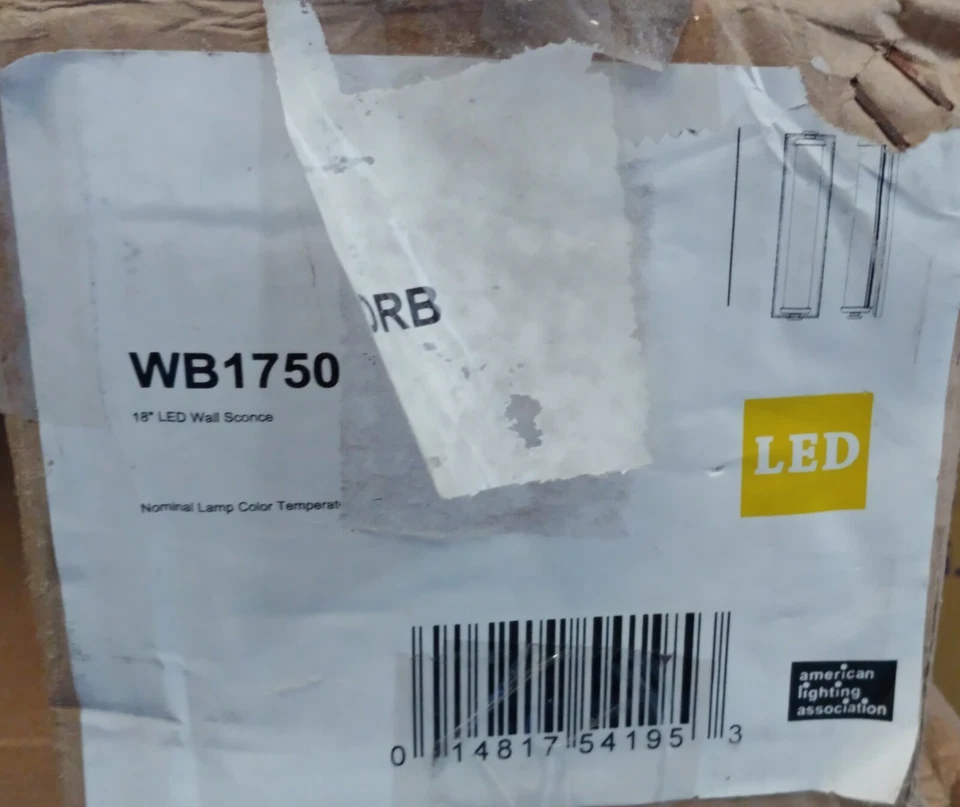 Aplique de pared LED Feiss WB1750ORB Edgebrook 18" bronce frotado con aceite Foto 2 de 2