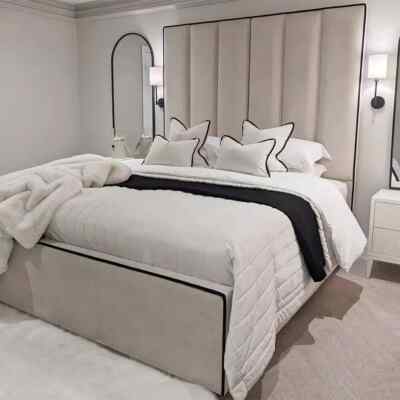 S King hohes Kopfteil Luxus Tara Panel Bett 70'' - massiver Ottomane Diwan - Montage