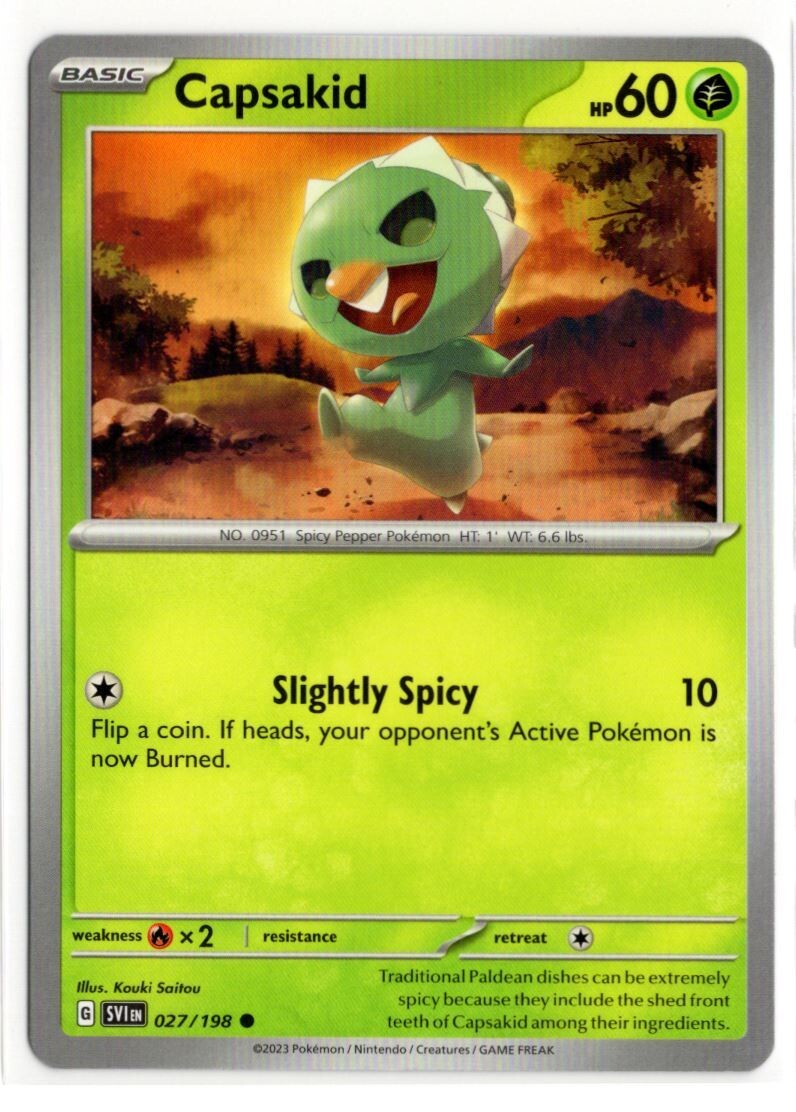 Pokemon Scarlet Violet Base SV1 027/198 Capsakid