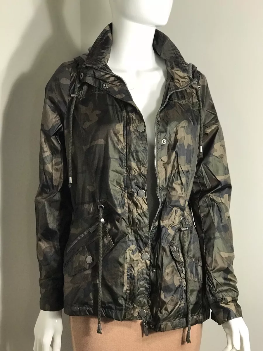 Snobbish Collection Womens Size Medium Camouflage Hooded Lined Windbreaker  New | eBay