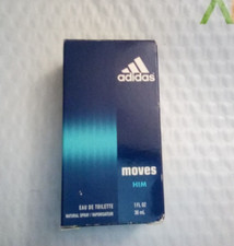 1 Adidas Moves Him 1.0 oz EDT Natural Spray Coty No Cellophane Wrap, Box Wear