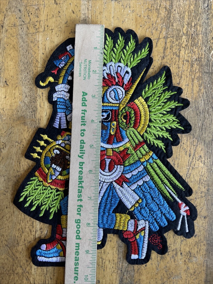 STAR WARRIORS 刺繍パッチ Aztec War God Huitzilopochtli Large Patch: New, Embroidered, Iron