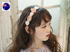 Flower Girls Children Kids Pink White Rose Lace Hair Band Garland