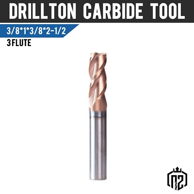 3 Flute 3/8'' x 1'' x 2-1/2'' Variable Helix Solid Carbide End Mill - ALCrN Coated