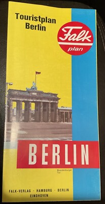 FALK Touristplan Stadtplan City Map BERLIN mit Grenzübergängen Ost/West Mai 1990