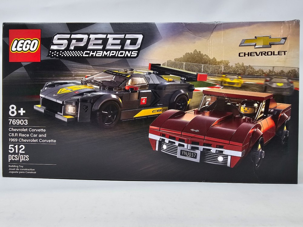 Lego 76903 Chevrolet Corvette C8R & Classic 1969 Race Car New Sealed Damaged Box
