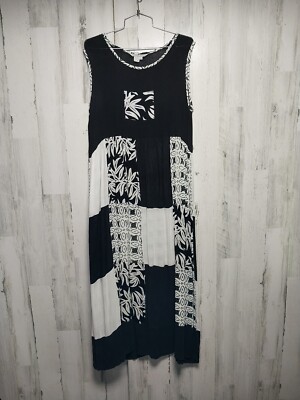 Globetrotter Women's Large Sleeveless Handmade Dress Patchwork Boho