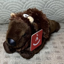 NWT Aurora Plains The American Bison 7" Plush Super Soft Bean Bag Stuffed Animal