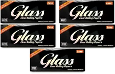 5x Glass  Rolling Papers All Natural King Size Clear per Pack Price USA Shipped