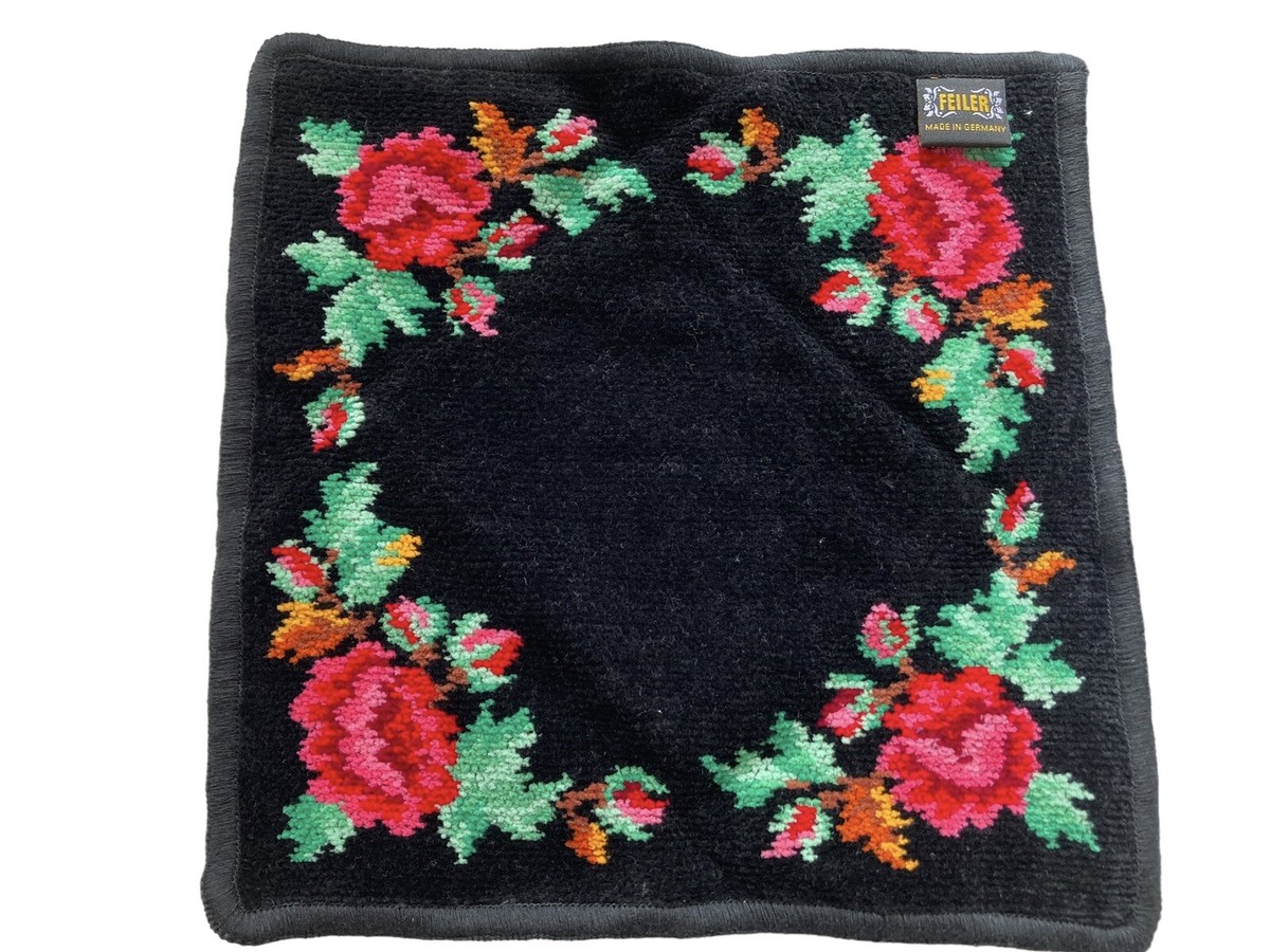 FEILER Handkerchief Set 100% Cotton Floral Chenille 24.5cm 2pcs