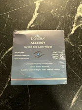 NEW NOVEHA Allergy Relief Eyelid Wipes | Pre-moistened Hypoallergenic Eye Wipes