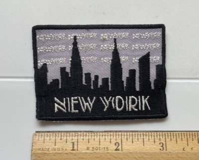 New York City Skyline Buildings Silhouette NYC Souvenir Embroidered Patch Badge