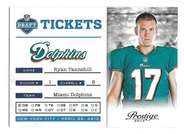 Ryan Tannehill Rookie Card 2012 Prestige NFL Draft Ticket 5 Tennessee 