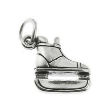 Hockey Ice Skate 3D 925 Solid Sterling Silver Charm Pendant MADE IN USA