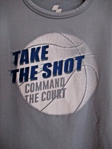 BOY TCP TAKE THE SHOT PRINT BASKETBALL LONG SLEEVE GRAY SHIRT GUC MEDIUM 7 8 - Picture 2 of 5