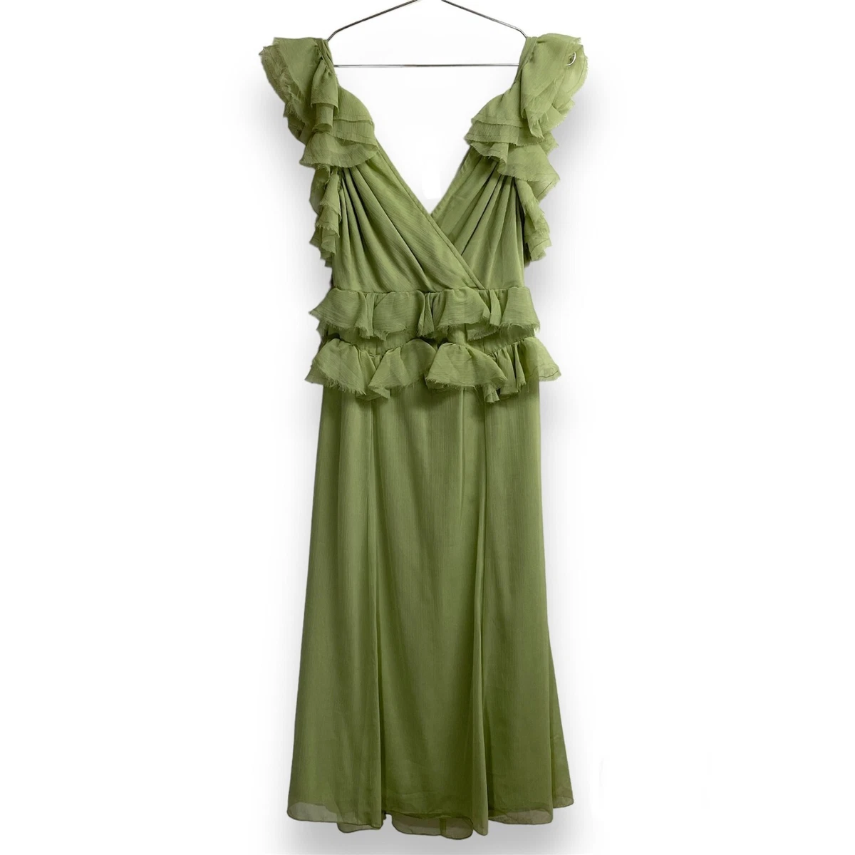 green emerald velvet dress ASOS DESIGN Bare Shoulder Prom Scuba Midi Dress In Forest Green