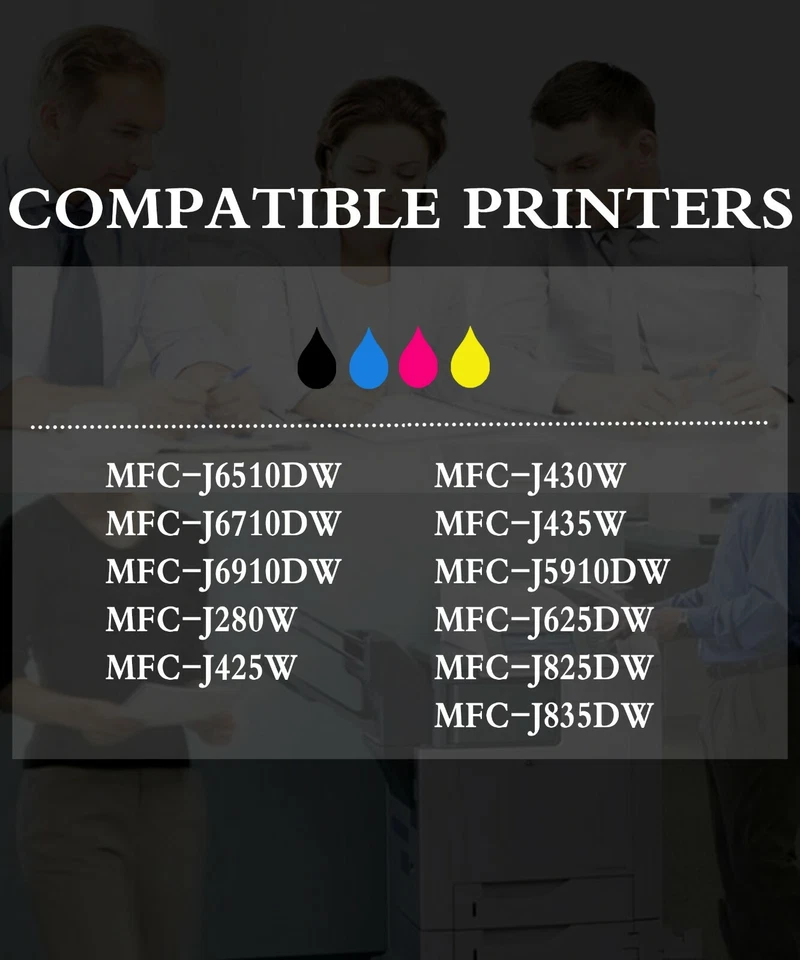 4-PacK High-Yield LC 75 Ink Cartridge Set for MFC J435W LC75 BKCMY lc75 - Image 2 of 2