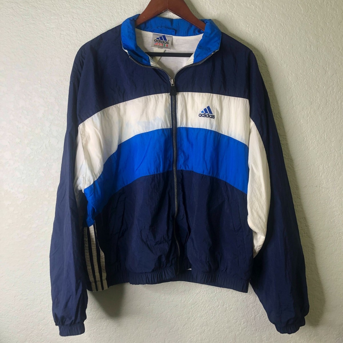 Vintage 90's Adidas Windbreaker Jacket Embroidered Spellout 3