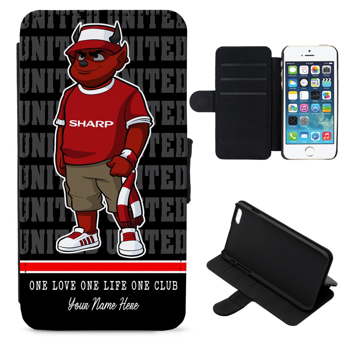 Personalised Manchester iPhone Case Casual Football Fan Flip Phone