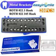 ROTH 022 Dental Ceramic Brackets Orthodontic Clear Braces 3/345 with Hooks 1Pack