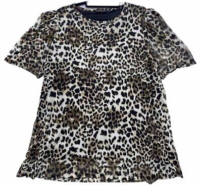 A Love Story Shirt Women Size 2XL Leopard Print Sheer  Lined