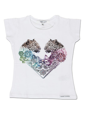 T- Shirt T- Shops Shirt  Leo-Herz  weiß Gr.14/164 NEU %SALE%