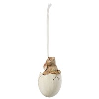 Clayre & Eef: AnhäNger Hase In Ei, 9 X 5 Cm, Polyresin, Beige, Braun Ostern