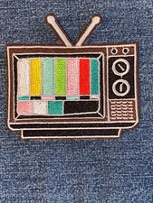 RETRO T.V. Embroidered PATCH Iron On NEW 12.5