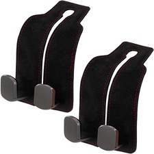 Double Hooks for Headrest, Leather Car Back Seat Hooks for Purse -2 Pieces