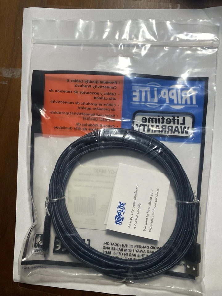 Tripp Lite U038-010-GY-MAX 10ft Heavy-Duty USB-A to USB-C M/M Cable Gray - Image 3 of 3