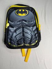 Mochila de viaje escolar Batman para niños diseño en relieve 3D correas amarillas