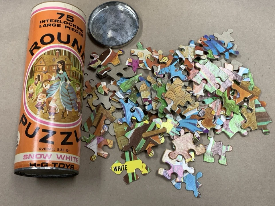 Винтажный Storybook головоломка лот Гензель Гретель Pied Piper Белоснежка Rumpelstiltskin - Изображение 2 из 4