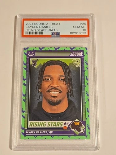 2024 Score Jayden Daniels #26 Score-A-Treat Rising-Stars-Bats psa 10