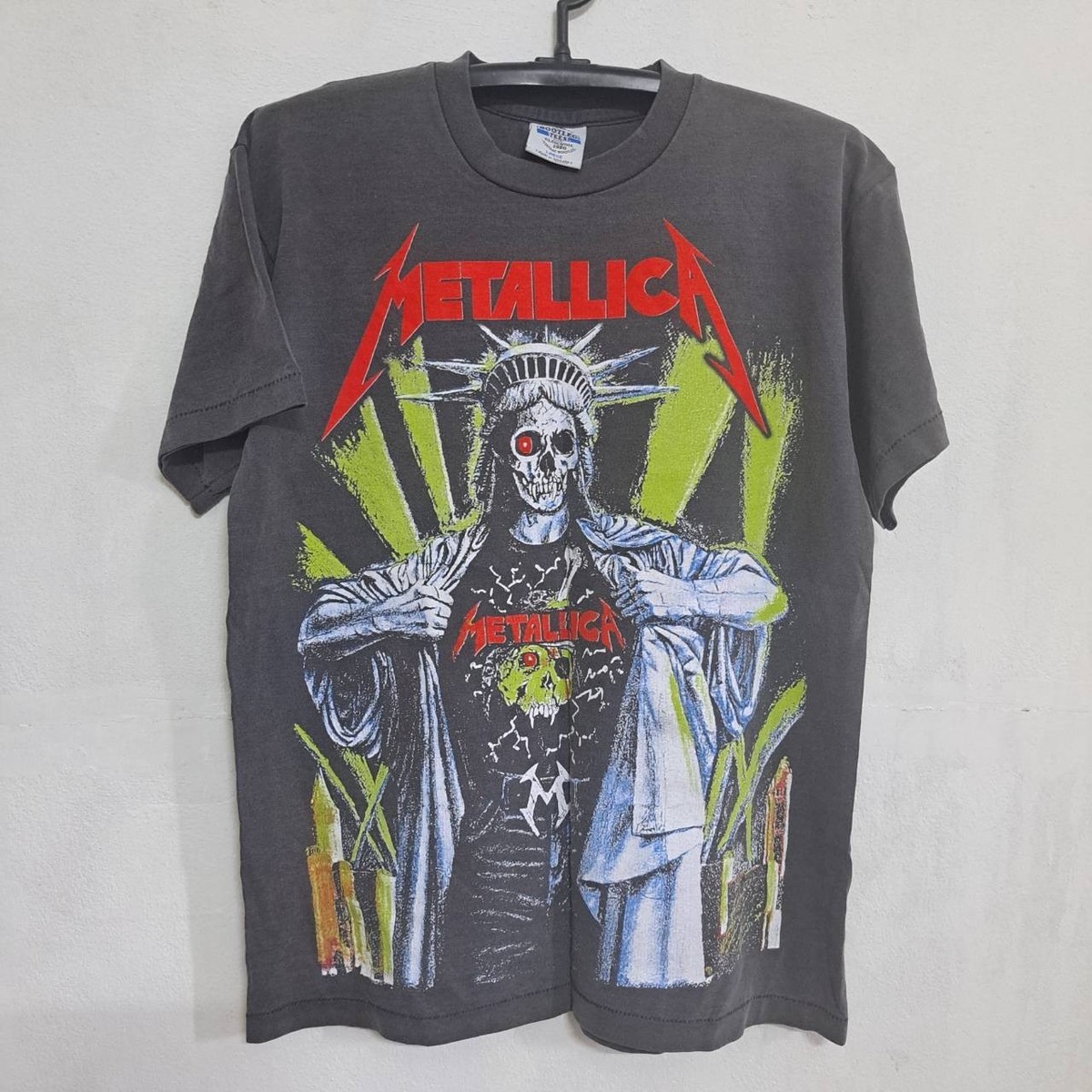 Metallica T Shirt Rock Band vintage reprint black fade size