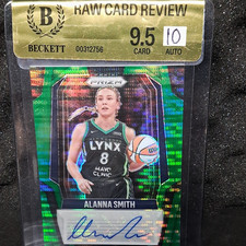 Panini 2025 Prizm WNBA Alanna Smith #SG-AS Green Pulsar /25 Auto BAS 00312756