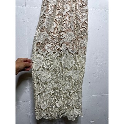 Dress The Population Womens Marie Lace Overlay Knee-Length Casual Dress Ivory XS Dress The Population Womens Marie Lace Overlay Knee-Length Casual Dress Ivory XS