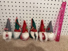 Six Fabric Christmas Gnome Ornaments