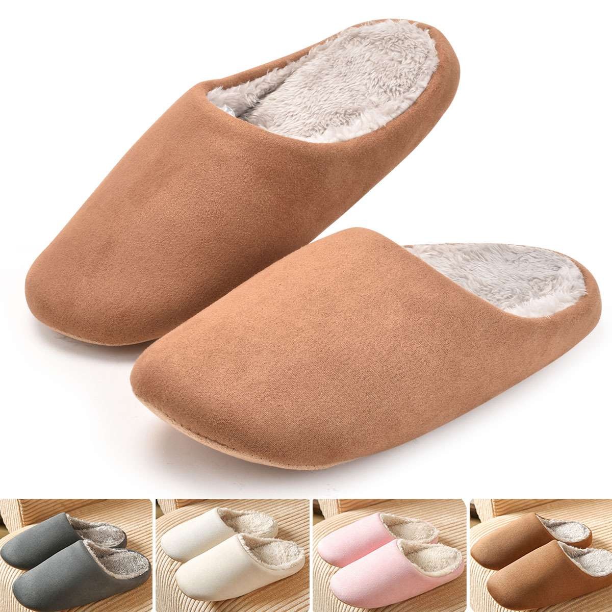 Fleece Lined Cozy Slippers Indoor Outdoor House Shoes Comfy For Women Men-image
