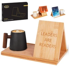 Wooden Book Holder Stand for Bedroom Table Decor Nook Reading Valet